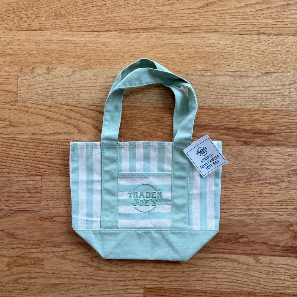Trader Joe’s Mint Stripe Canvas Tote Bag